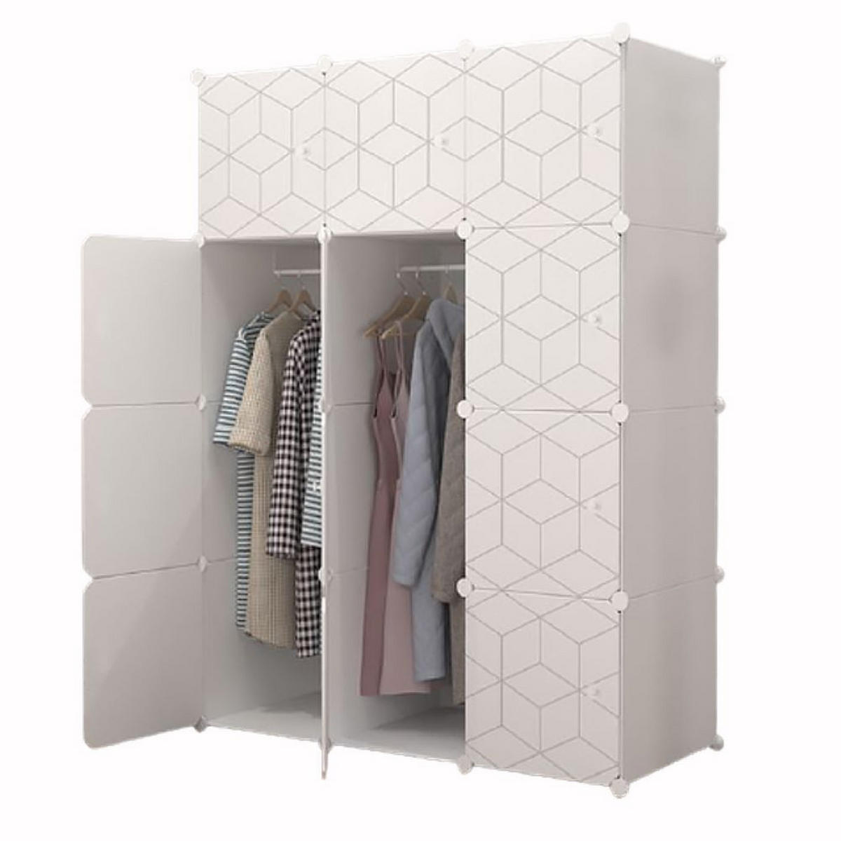 KLEIDERSCHRANK, weiß 110/147/47 cm - Weiß, Kunststoff (110/147/47cm) - Rexo