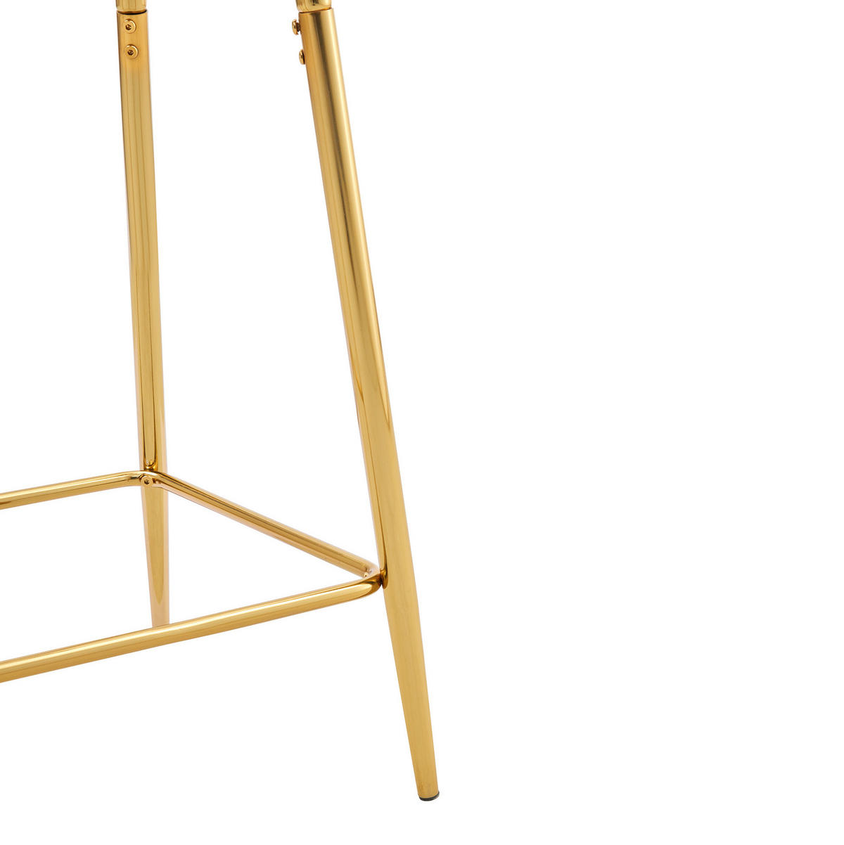 BARHOCKER Transparent mit goldfarbenem Metallgestell und Fußstütze - Goldfarben, Kunststoff (45/102/51cm) - MIVRAY