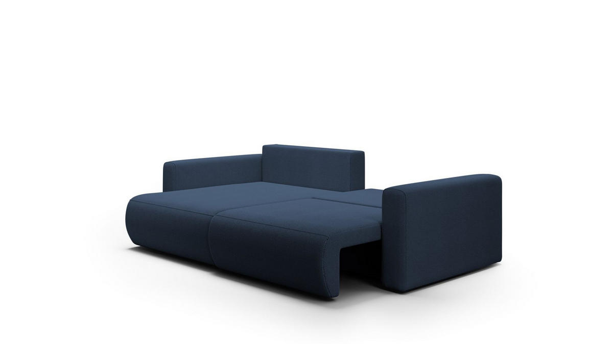 ECKSOFA Chaira Mit Schlaffunktion - Dunkelblau, Holzwerkstoff/Textil (240/149cm) - Fun Möbel