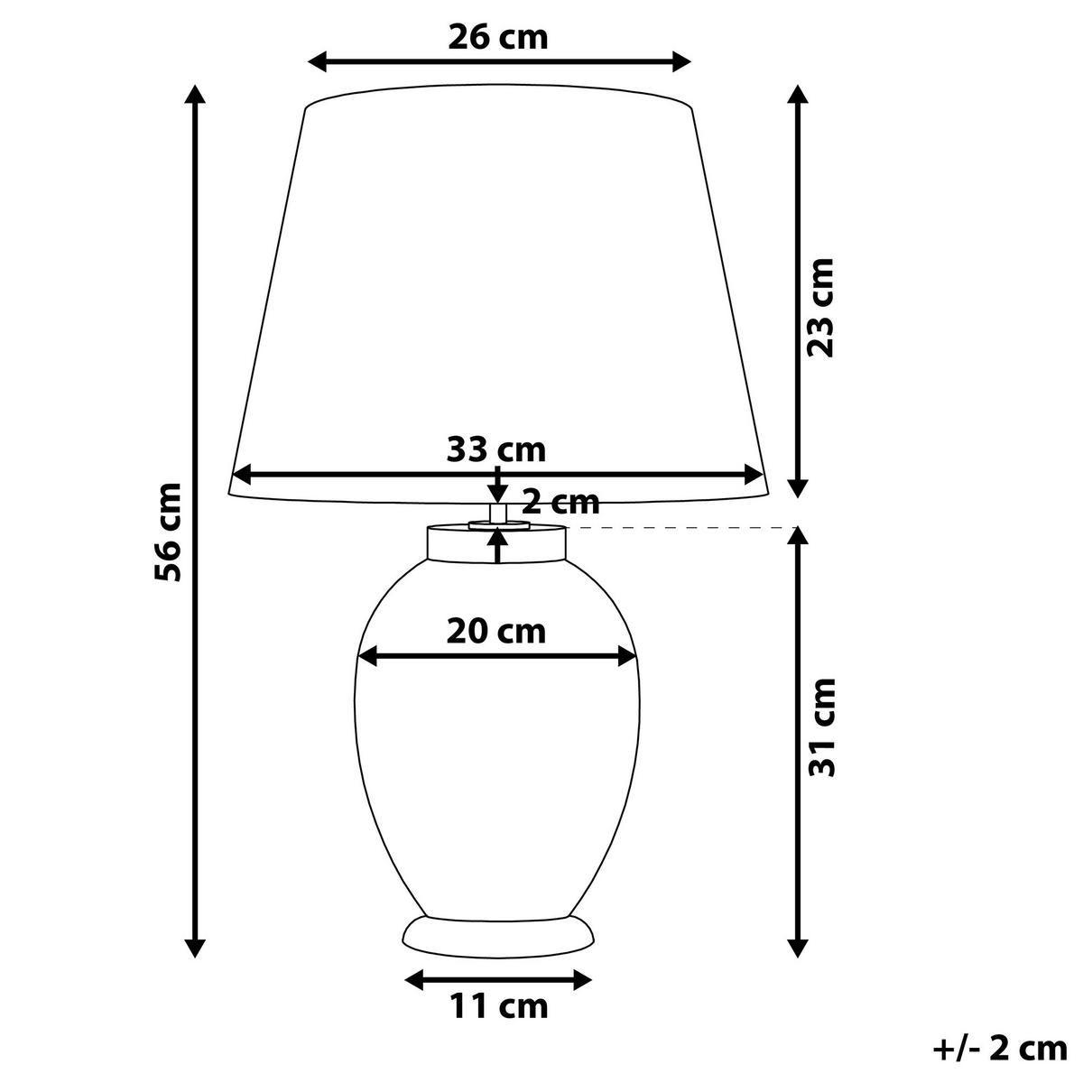 TISCHLAMPE Brenta 33/33/56 cm - Blau, Keramik (33/33/56cm) - Beliani