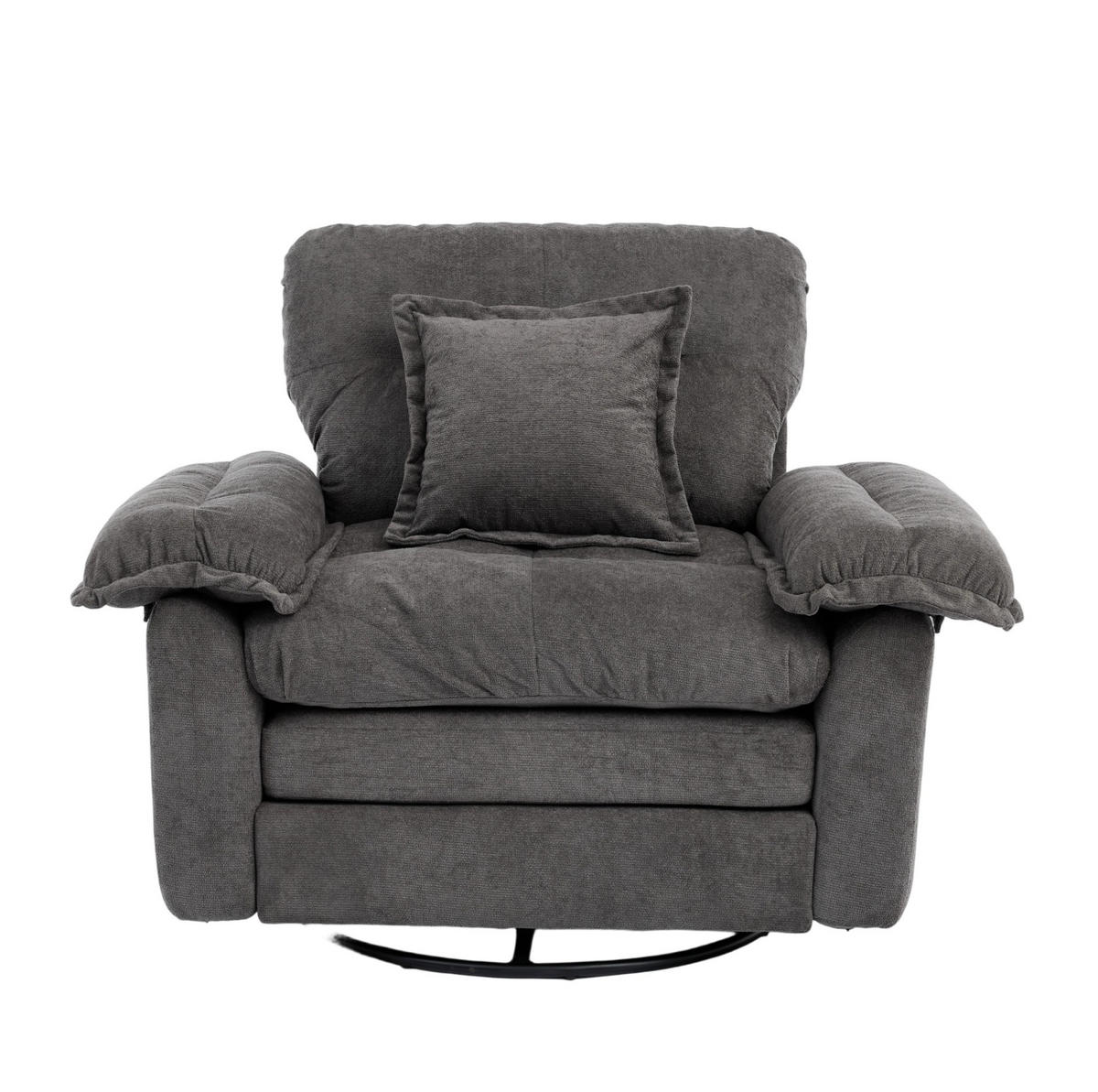 SESSEL in Grau mit 360°-Drehfunktion und Chenillebezug,84/116/96 cm - Grau, Textil (84/96/116cm) - Flora Grace