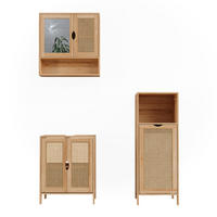 BADMÖBEL-SET Liora Bambus 3 Teile - Grün, Holzwerkstoff (48/60/29cm) - Vicco