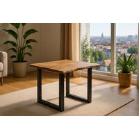 ESSTISCH LAURINA - Beige/Schwarz, Holz/Metall (80/80/77cm) - SAM