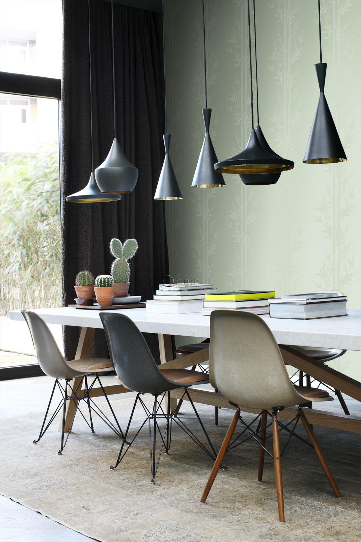 TAPETE Bambusmuster 53 cm x 10.05 m - Grün, Papier (53/1000cm) - Origin Wallcoverings