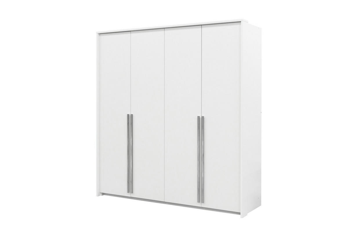 DREHTÜRENSCHRANK AZIR 205/217/65 cm 4-türig Weiß - Weiß, Holzwerkstoff (205/217/65cm) - MASSENO