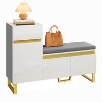 SCHUHSCHRANK aus MDF 120x35x85cm in Weiß mit Sitzbank - Weiß, Holzwerkstoff (120/85/35cm) - Modfu