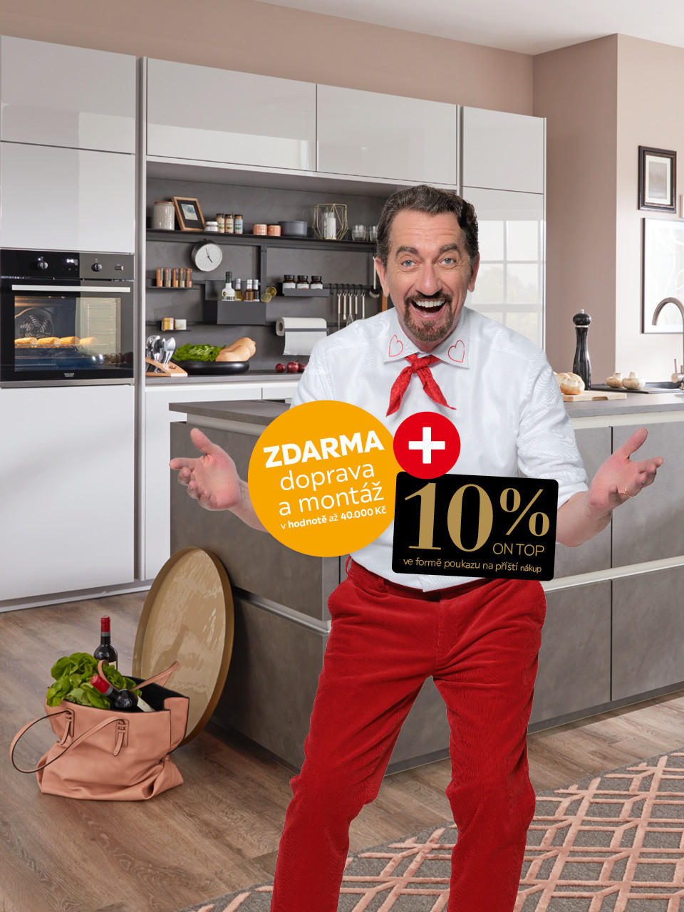 Zdarma doprava a montáž v hodnotě až 40000 Kč a 10 % on top ve formě poukazu na příští nákup
