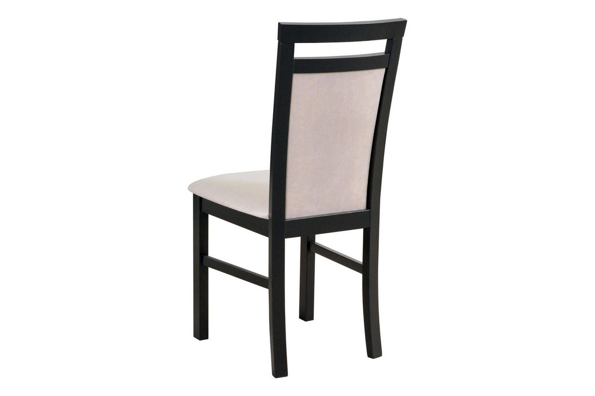 STUHL 2er Set MILANO 5 schwarz - Beige/Schwarz, Holz (43/93/40cm) - Leaf Design