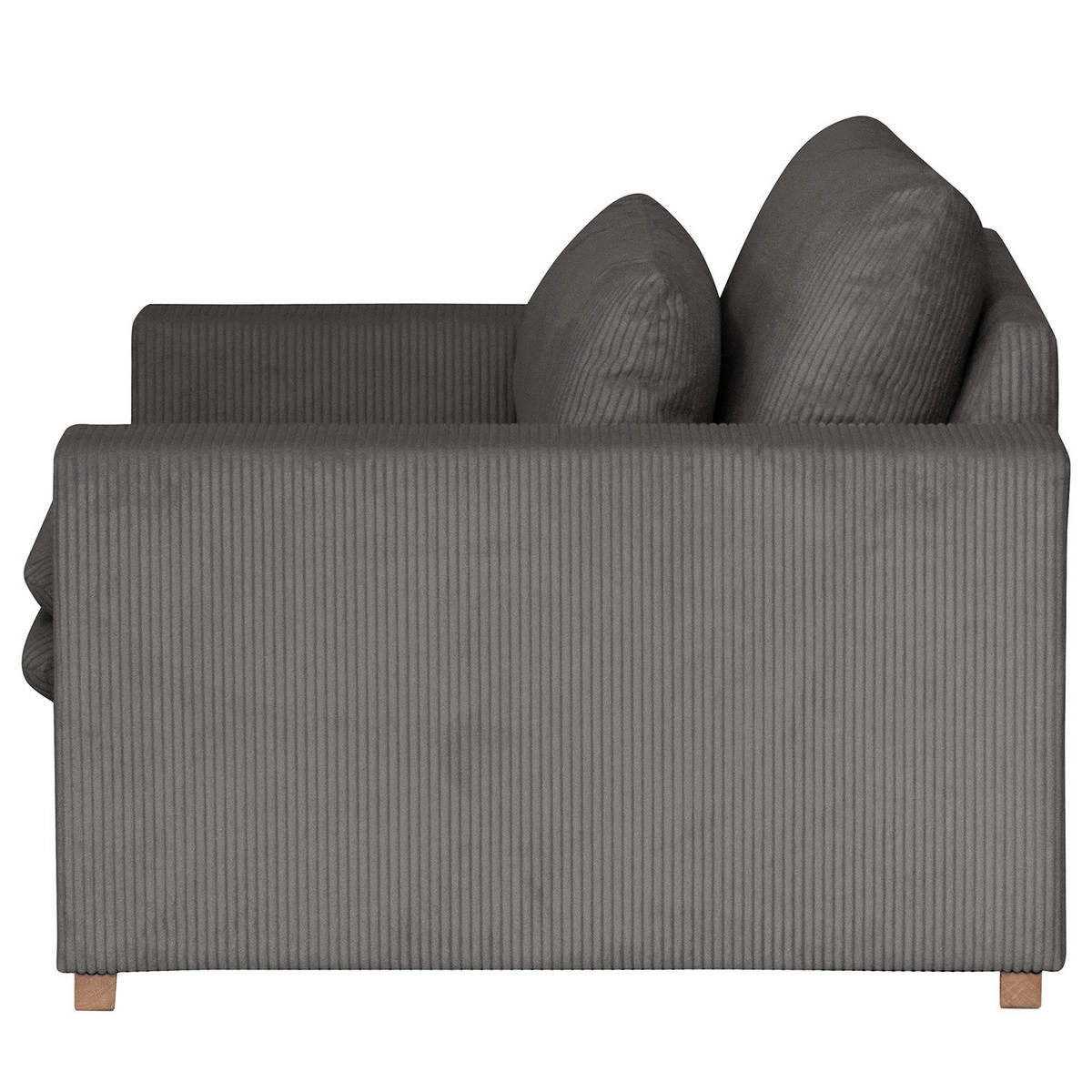 SESSEL - Eichefarben/Grau, Eichenholz/Textil (110/82/104cm) - home24