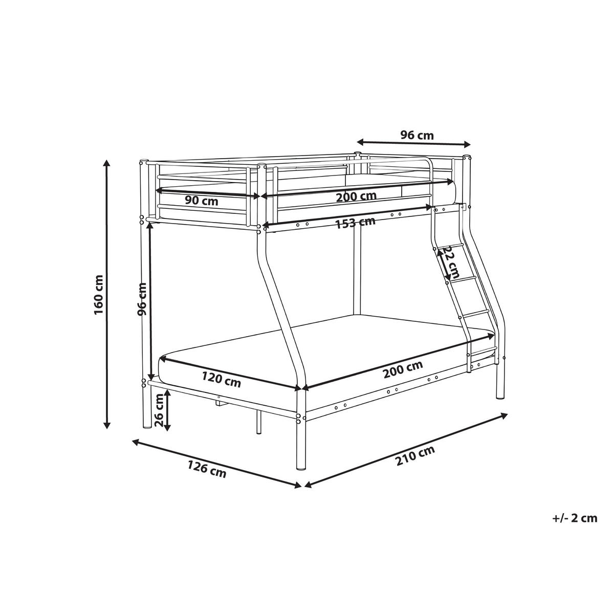 HOCHBETT Metall 90/120/200 cm Beige Chadurie - Beige, Metall (90/200cm) - Beliani