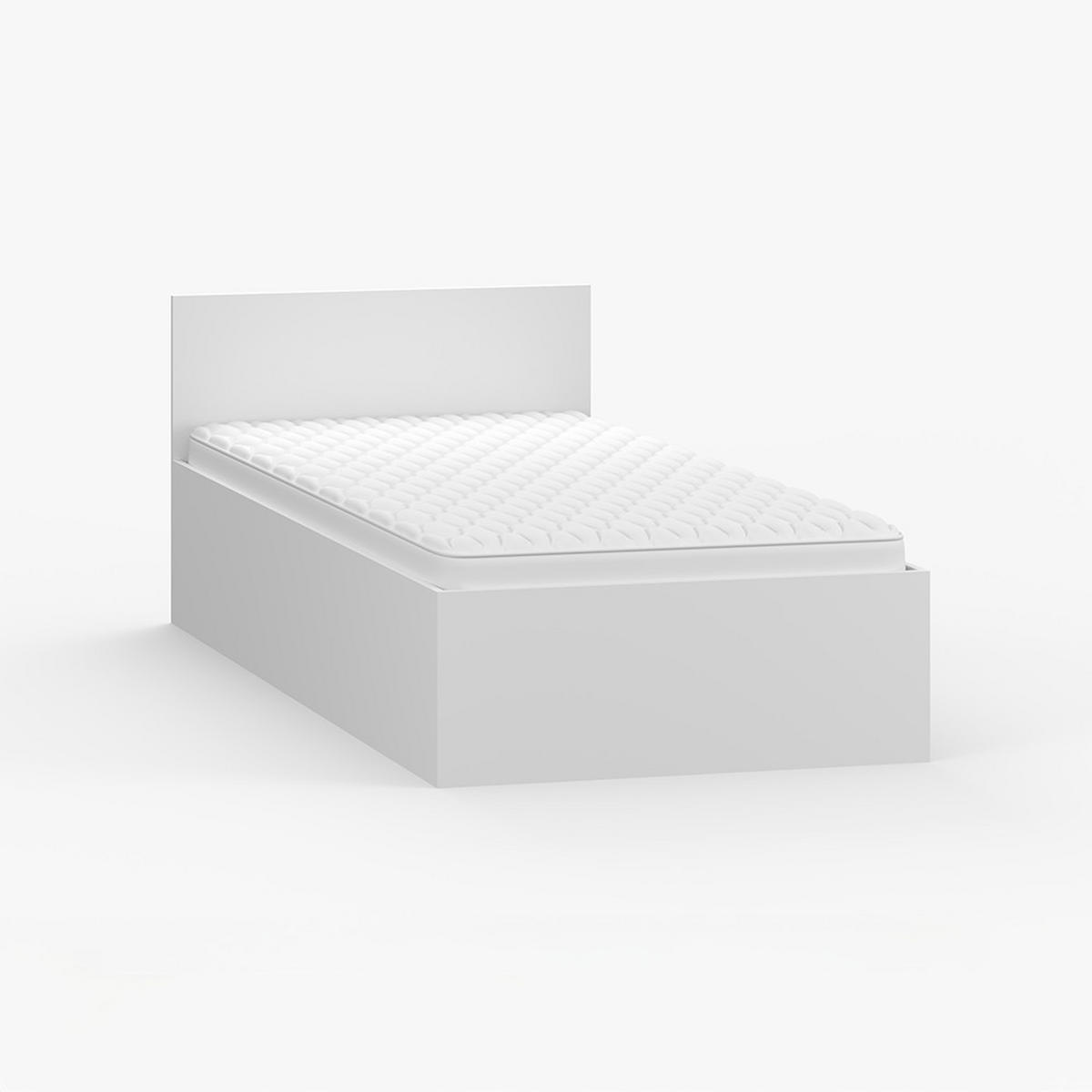 BETT 90×200 JONAS I 46 Weiß/Weiß - Weiß, Holzwerkstoff - imoebel24