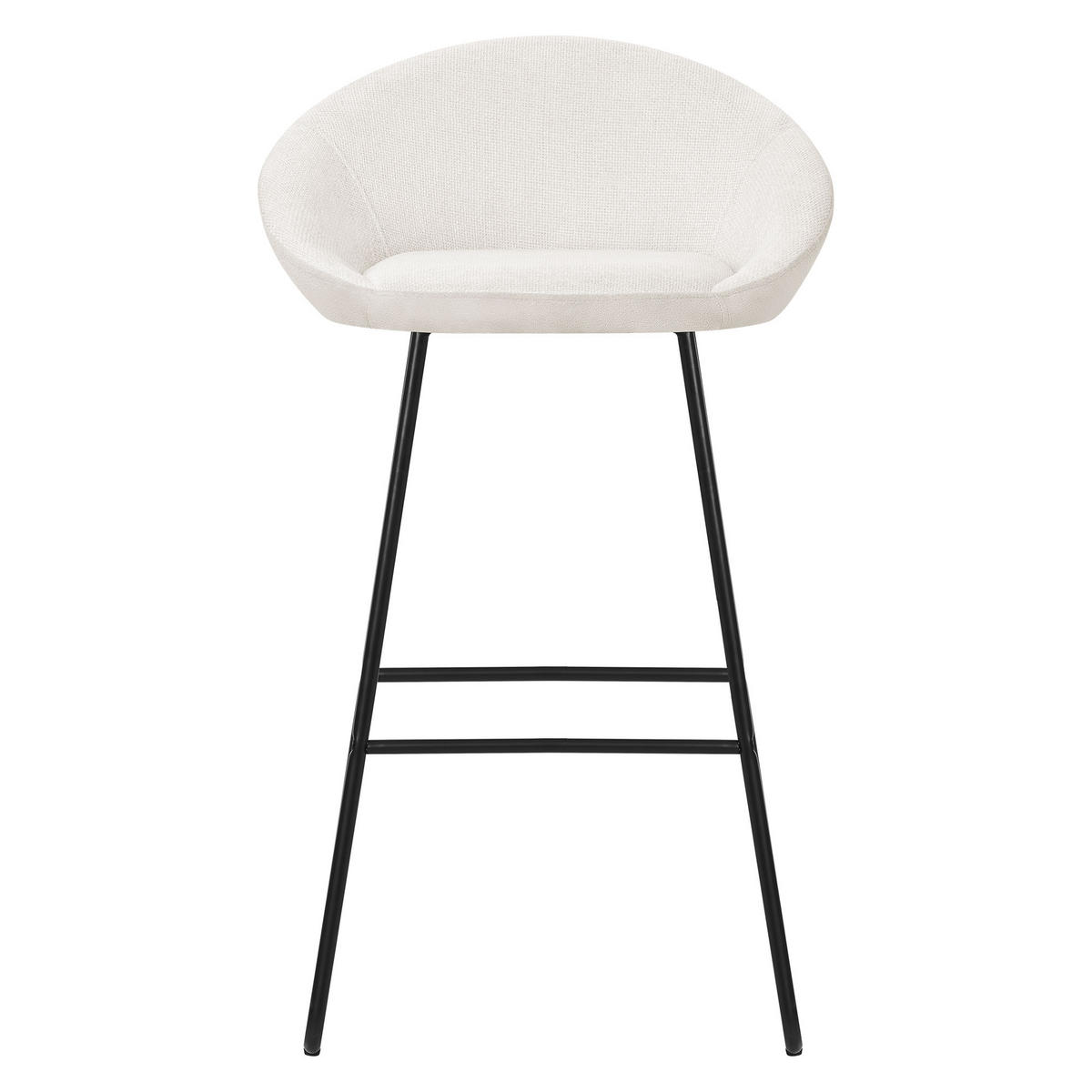 BARHOCKER 2er Set Beige mit Stoffbezug - Beige/Schwarz, Metall (56/94/50cm) - ML-DESIGN