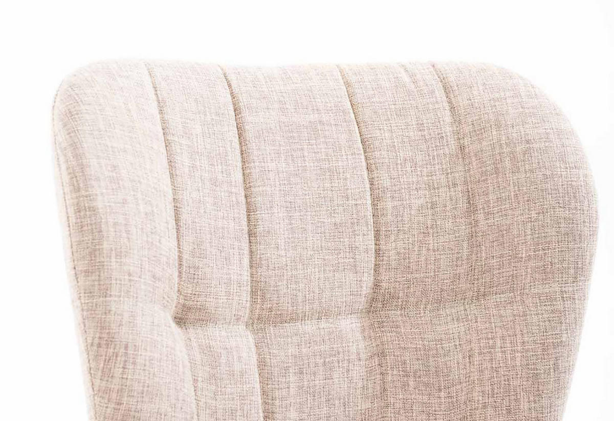 STUHL 4er Set Stoff creme - Eukalyptusholzfarben/Creme, Holz/Textil (50/88/63cm) - CLP