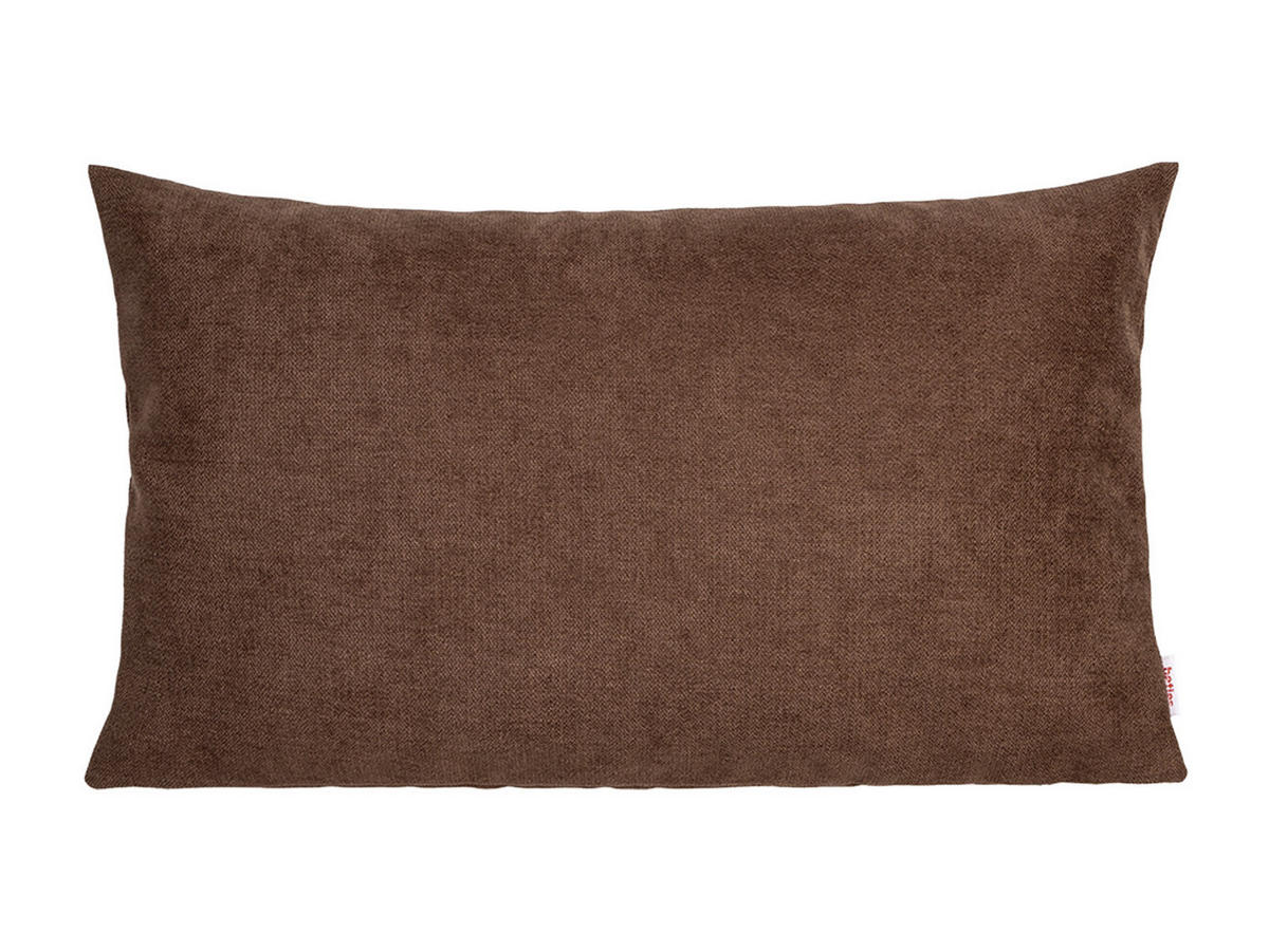KISSENHÜLLE FarbTon Chenille-Haptik kaffe-braun 50/30 cm - Braun, Textil (30/50cm) - beties Heimtextil