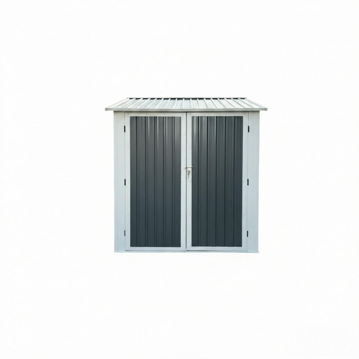 GERÄTEHAUS 275.7/181.7/194.8 cm Anthrazitgrau mit 2 Fenstern und Blumenregal (4,33 m²) - Anthrazit, Metall (181.7/198.4/275.7cm) - Oxeza