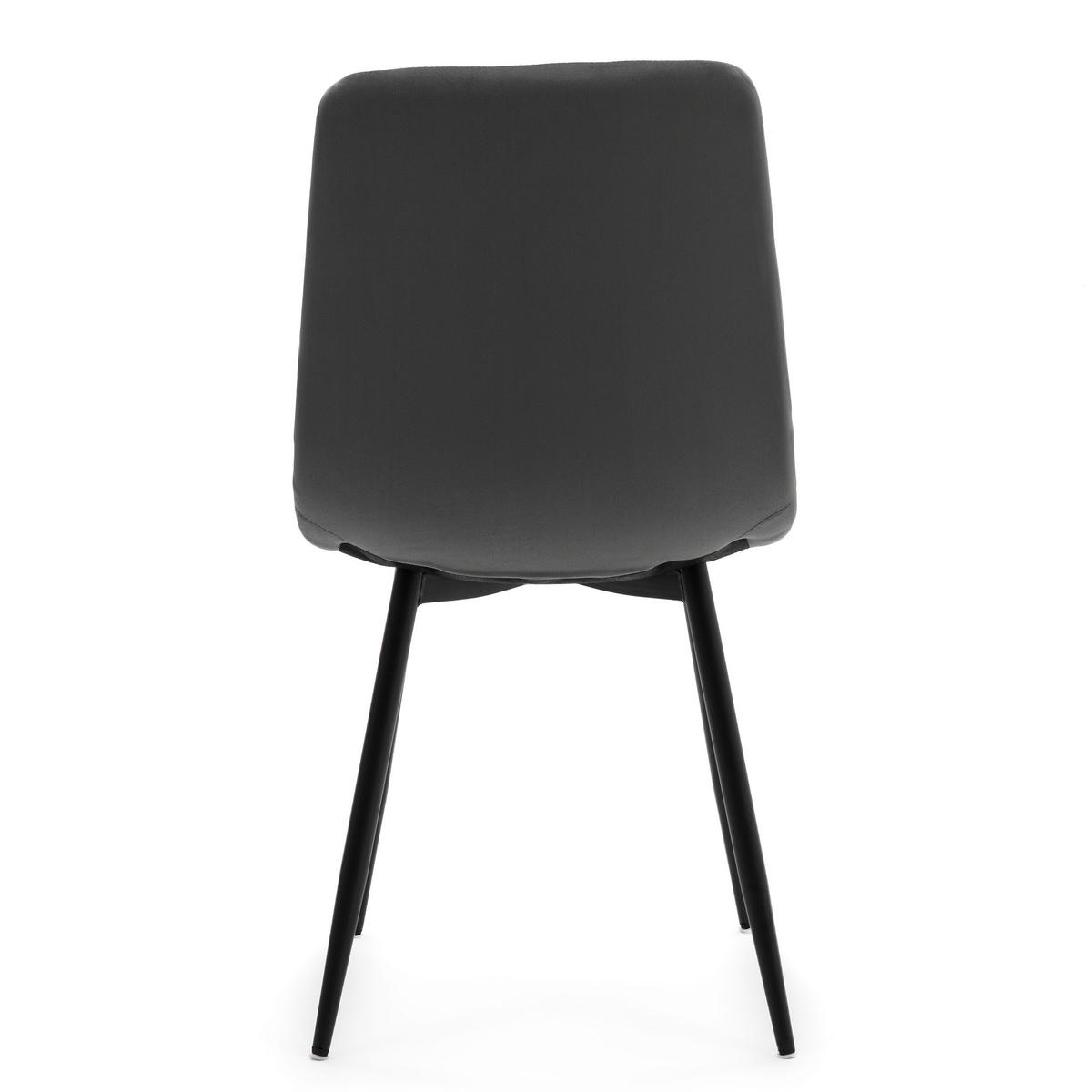 STUHL GELA gepolstert mit Steppung - grau - Samt Velours - Schwarz/Grau, Textil/Metall (45/89/53cm) - NEW HOME