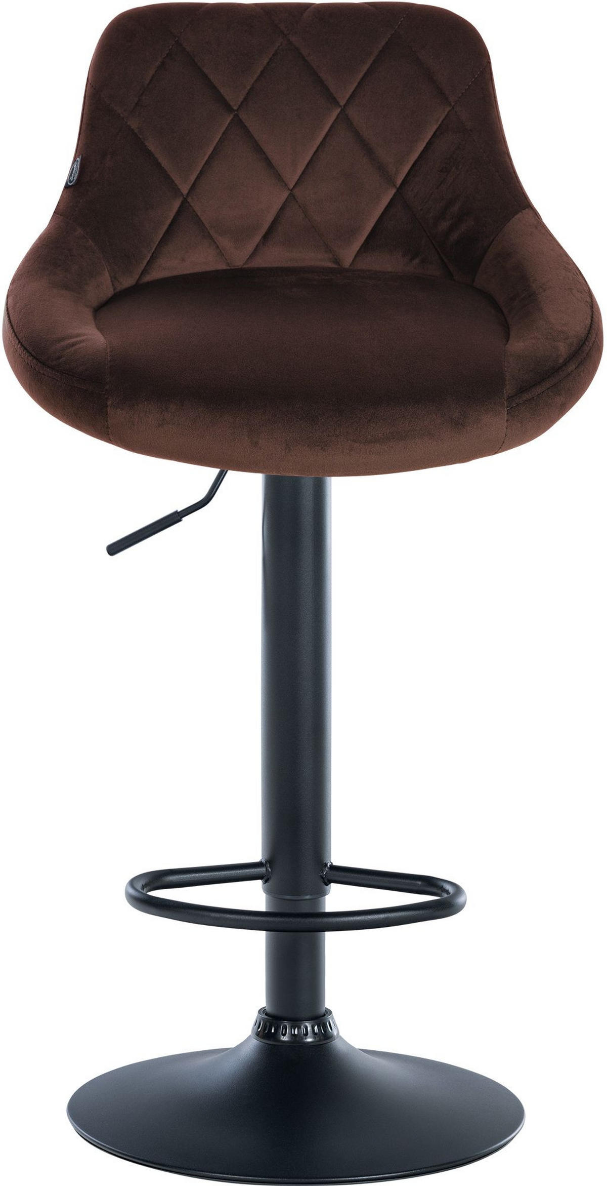 BARHOCKER 2er Set Samt braun - Schwarz/Braun, Textil/Metall (46/83/49cm) - CLP