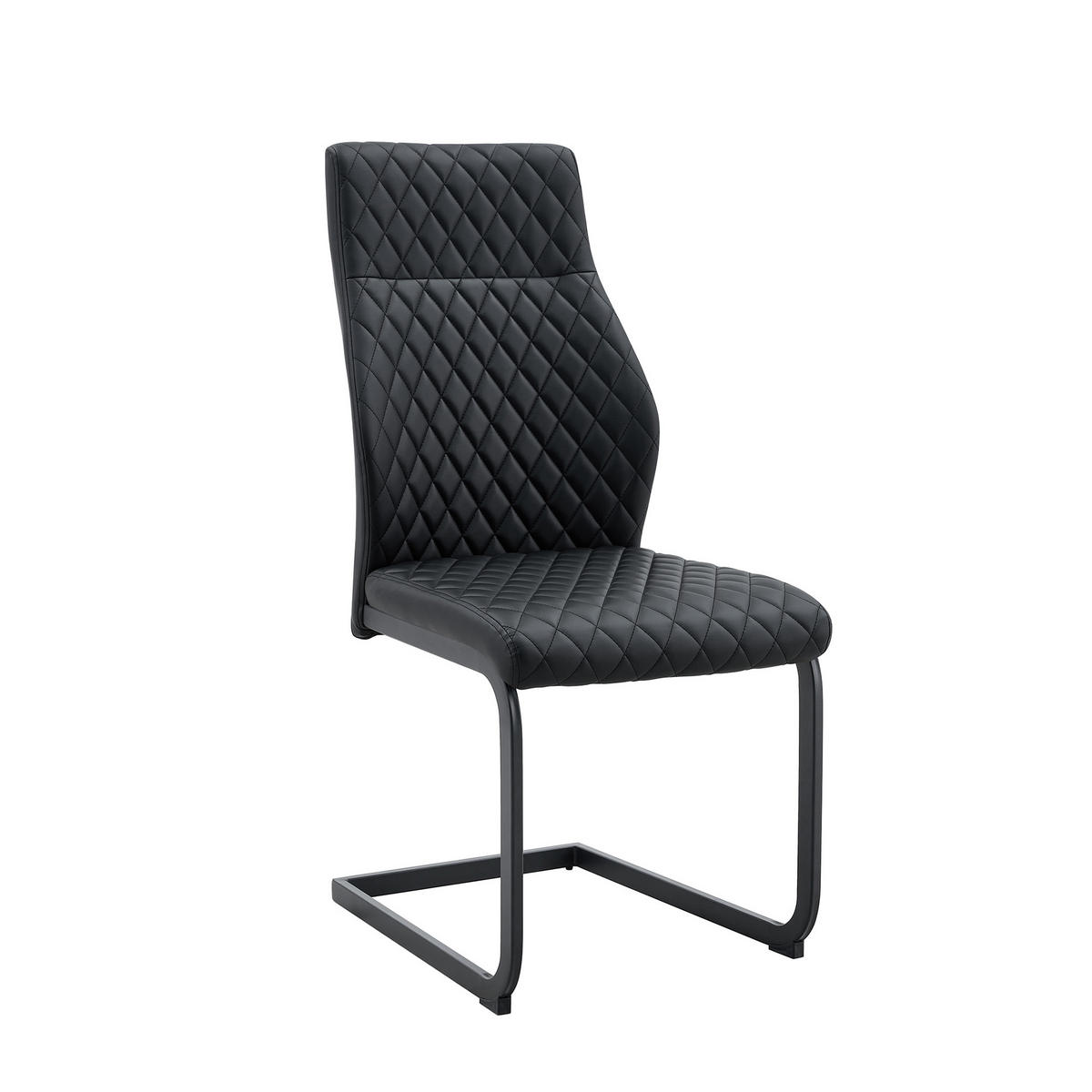 ESSGRUPPE DE-39408 3-teilig, mit 2 Stühlen und Rautenmuster Schwarz - Schwarz, Holzwerkstoff (60/72/60cm) - ComfortXL