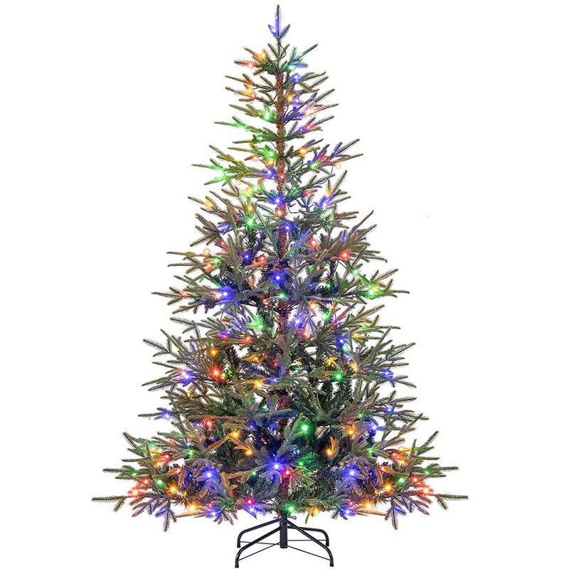 WEIHNACHTSBAUM mit 250 mehrfarbigen LEDs 180cm Grün - Grün, Metall (180cm) - COSTWAY