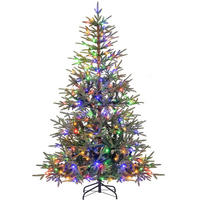WEIHNACHTSBAUM mit 250 mehrfarbigen LEDs 180cm Grün - Grün, Metall (180cm) - COSTWAY