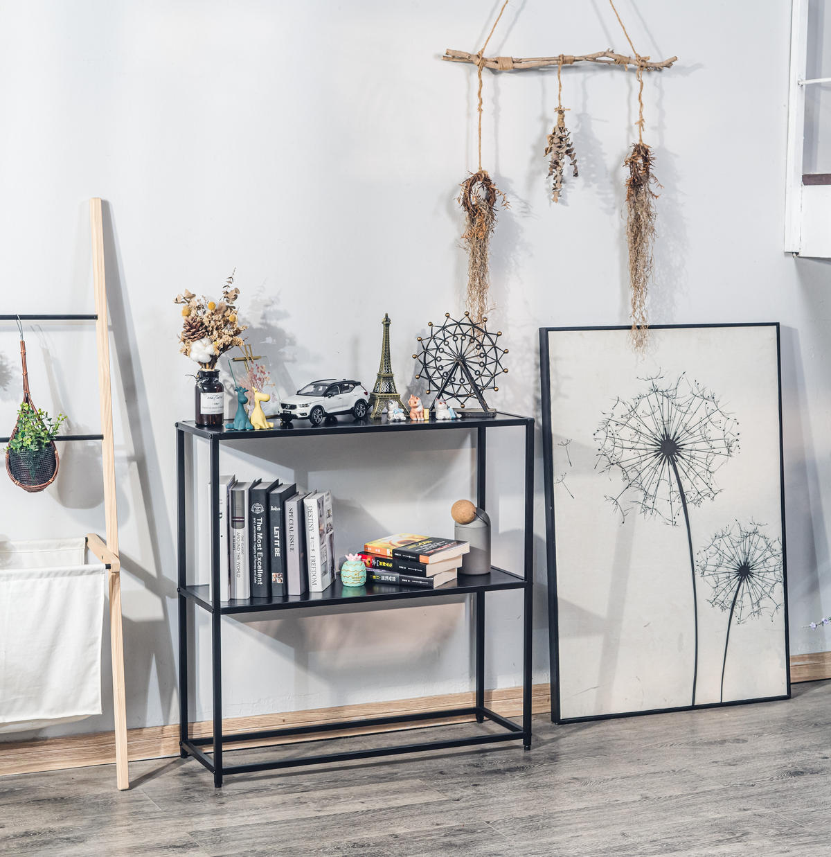 NACHTTISCH Rechteckig Schwarz 80 x 27 x 80 cm - Schwarz, Metall (27/80/80cm) - Nordlys