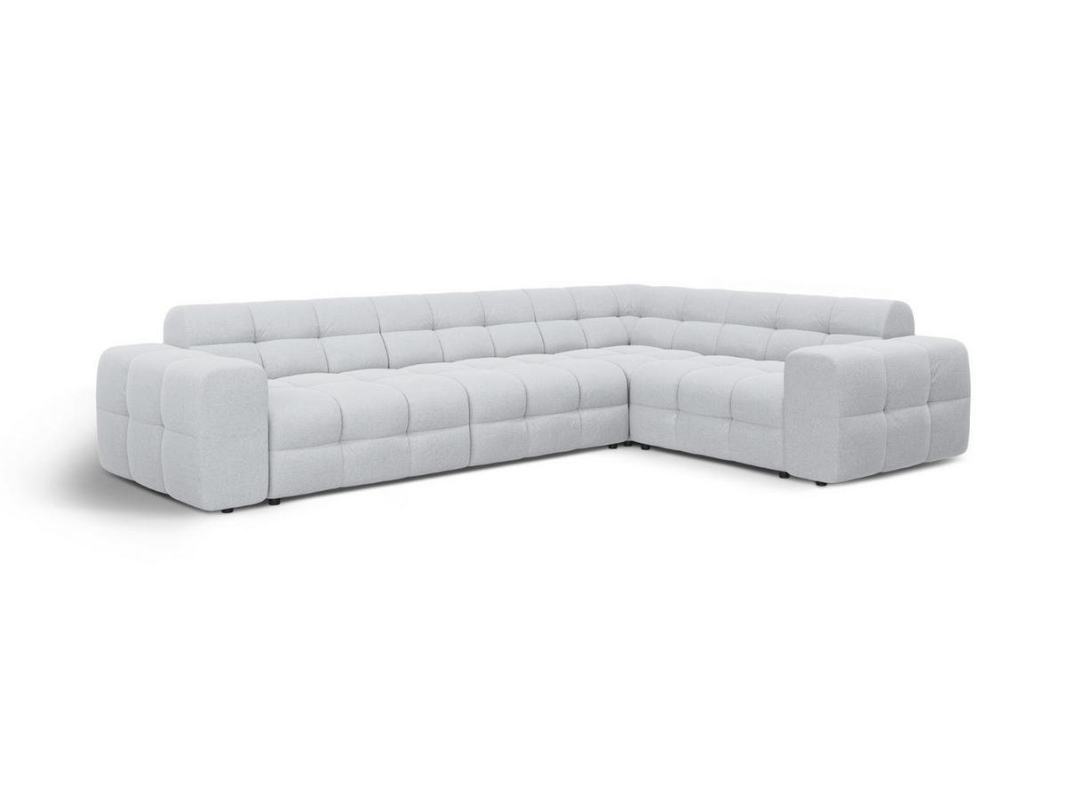 ECKSOFA rechts Kendal aus strukturiertem Stoff hellgrau 6 Sitzplätze - Hellgrau, Textil (231/332cm) - Micadoni