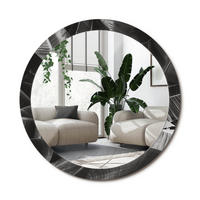 SPIEGEL Rund Ø 100 cm mit Aufdruck - Grau, Glas (100/100/0.4cm) - Wallfluent