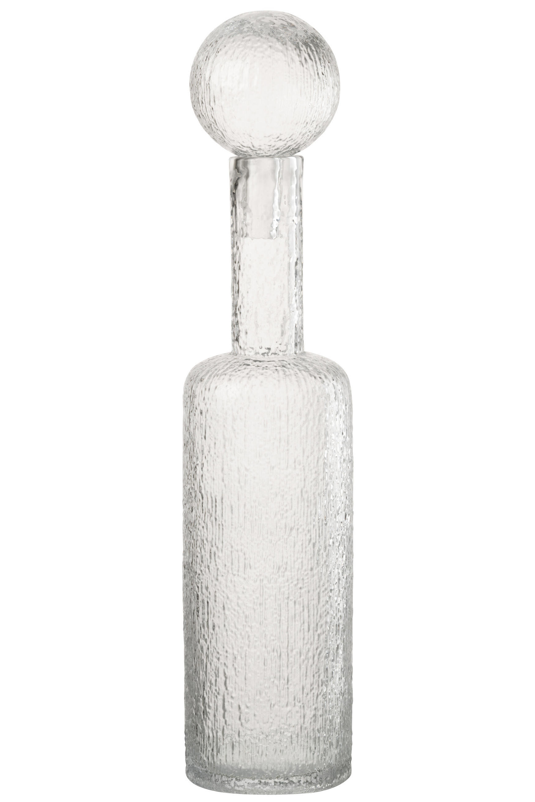 DEKOOBJEKT FLASCHE RELIEF Transparant - Transparent, Glas (12.5/56/12.5cm) - J-Line