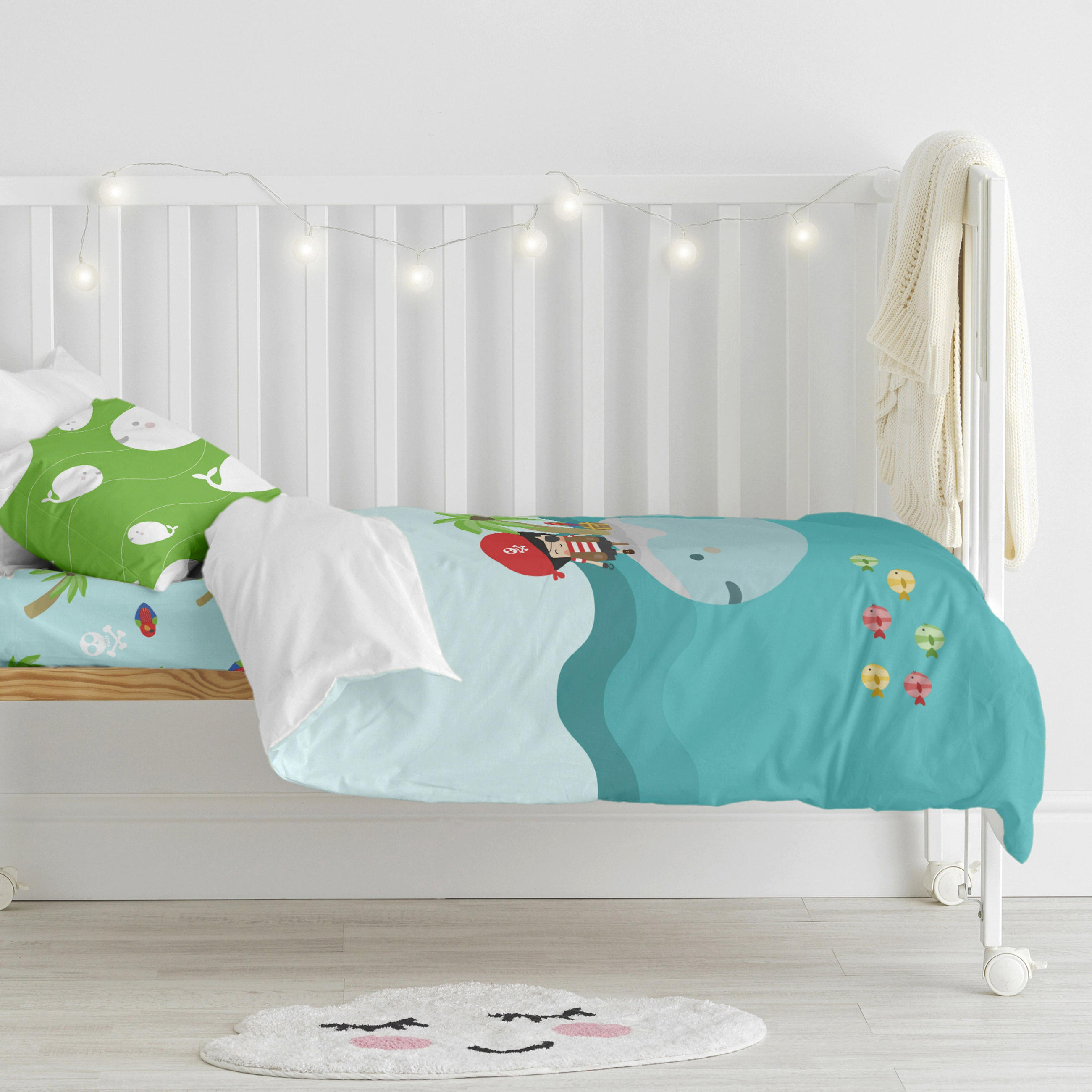BETTBEZUG 2er-Set teiliges pirata 100x120 cm (kinderbett) mehrfarbig - Multicolor, Textil (100/120cm) - Happy Friday