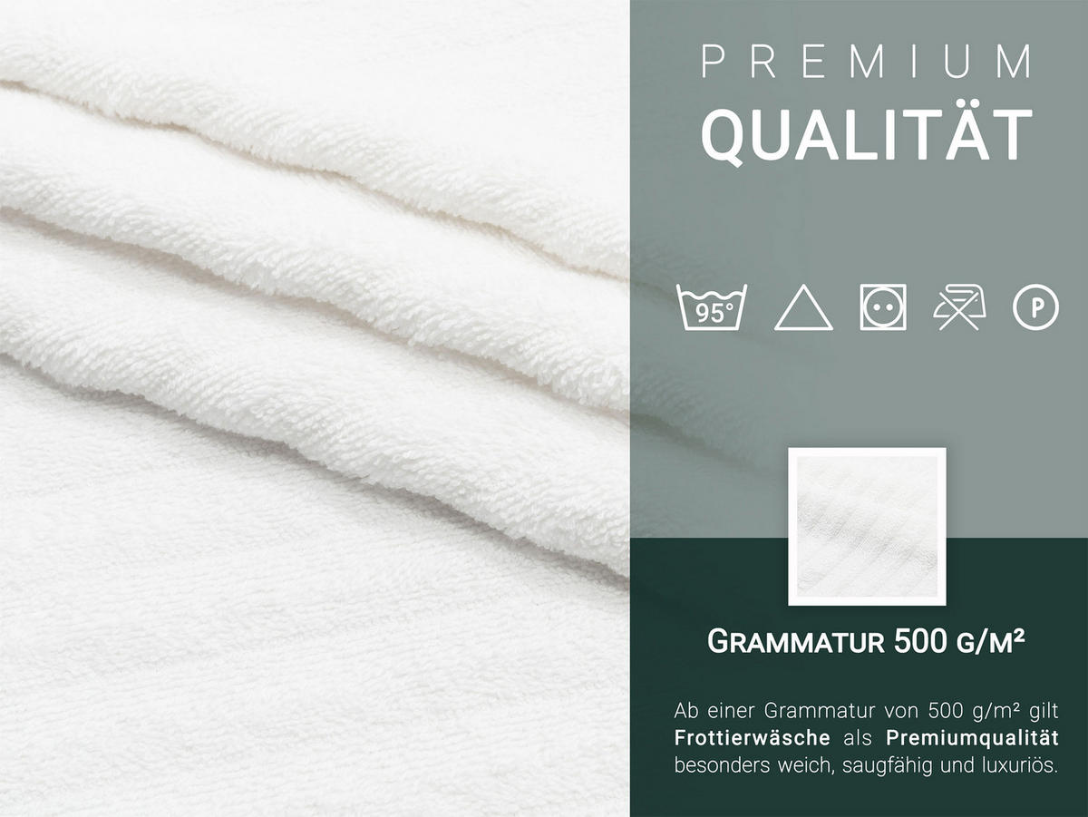 DUSCHTÜCHER, 5er-Set, 70x140 cm, 100% Baumwolle - Weiß, Textil (70/140cm) - Zollner