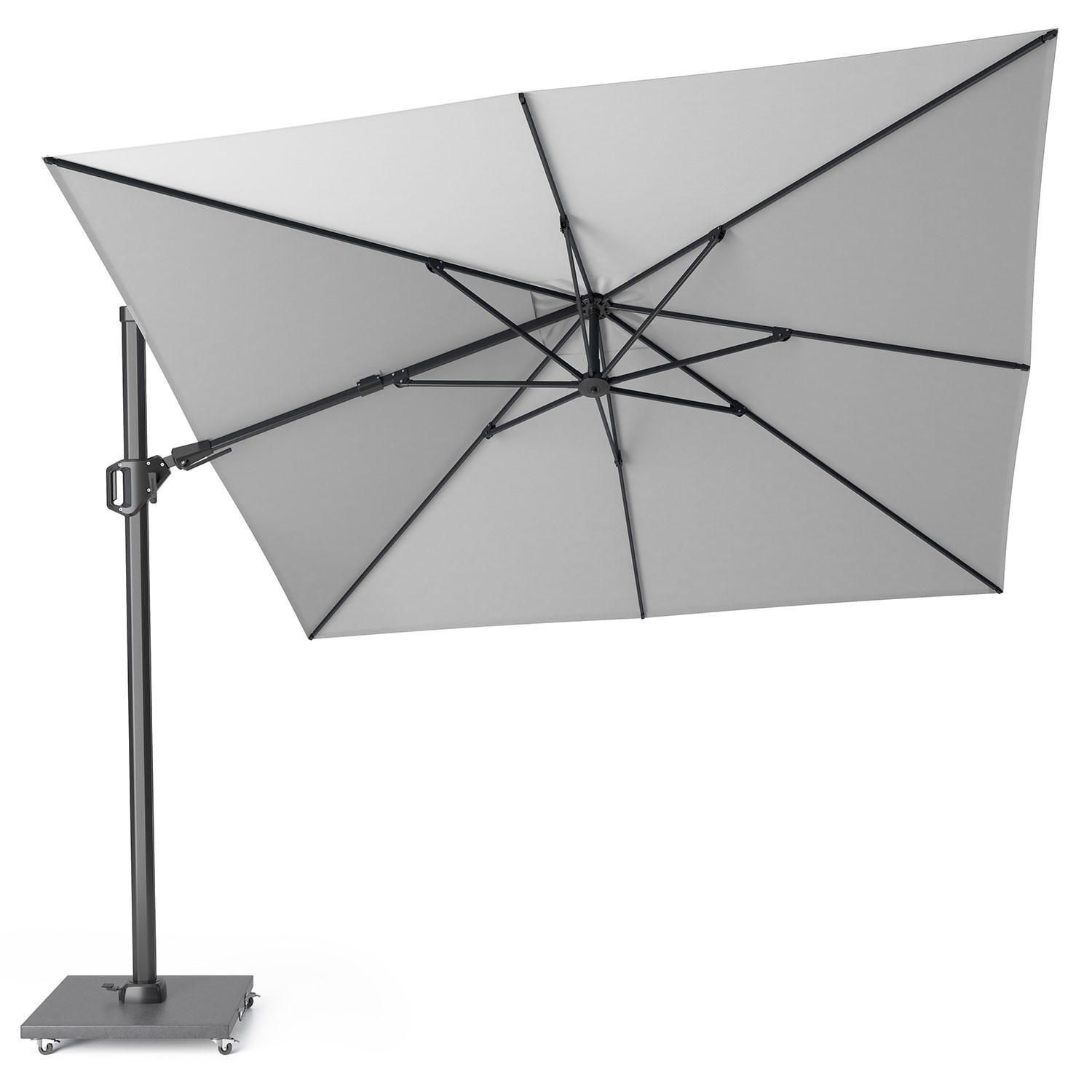 AMPELSCHIRM quadratisch 3 x 3 m Challenger T² Basic 360° kippbar hellgrau/anthrazit - Hellgrau, Metall (300/300cm) - Platinum