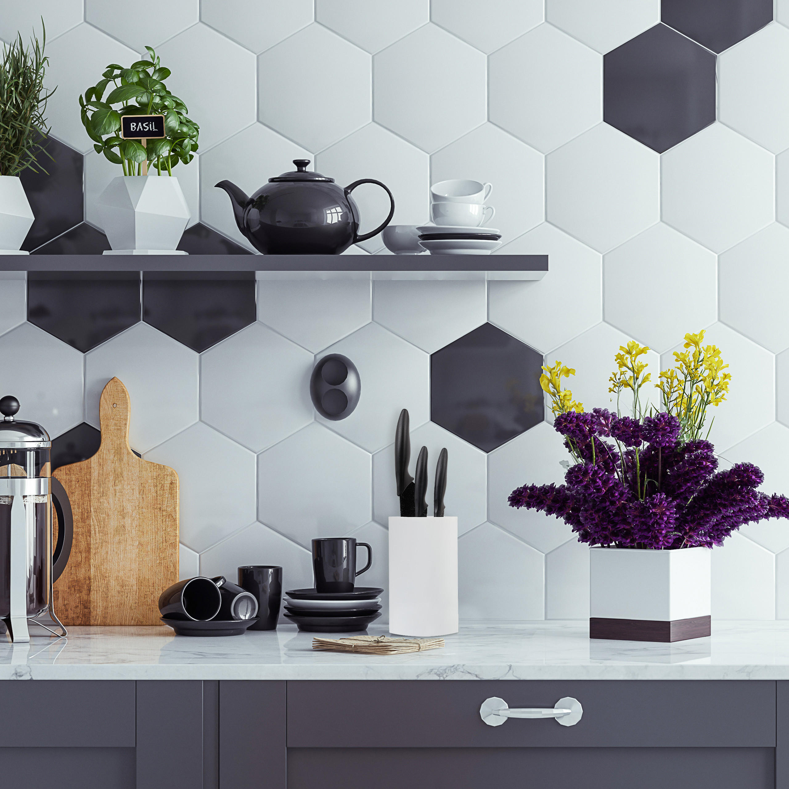 MESSERBLOCK - Multicolor, Kunststoff (11/18/11cm) - Relaxdays