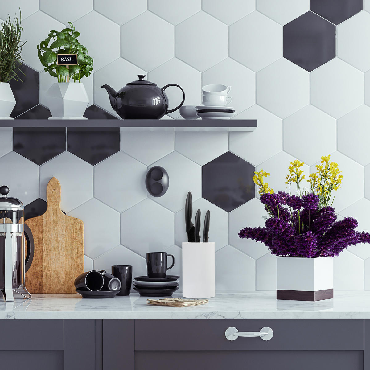 MESSERBLOCK - Multicolor, Kunststoff (11/18/11cm) - Relaxdays