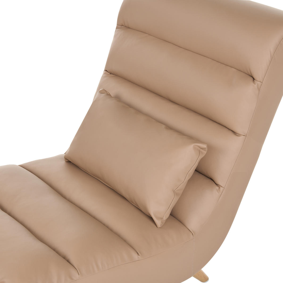 ČALOUNĚNÉ LEHÁTKO CHAISE LONGUE Umělá kůže Světle hnědé Rives - hnědá/světle hnědá, textil (78/97/160cm) - Beliani