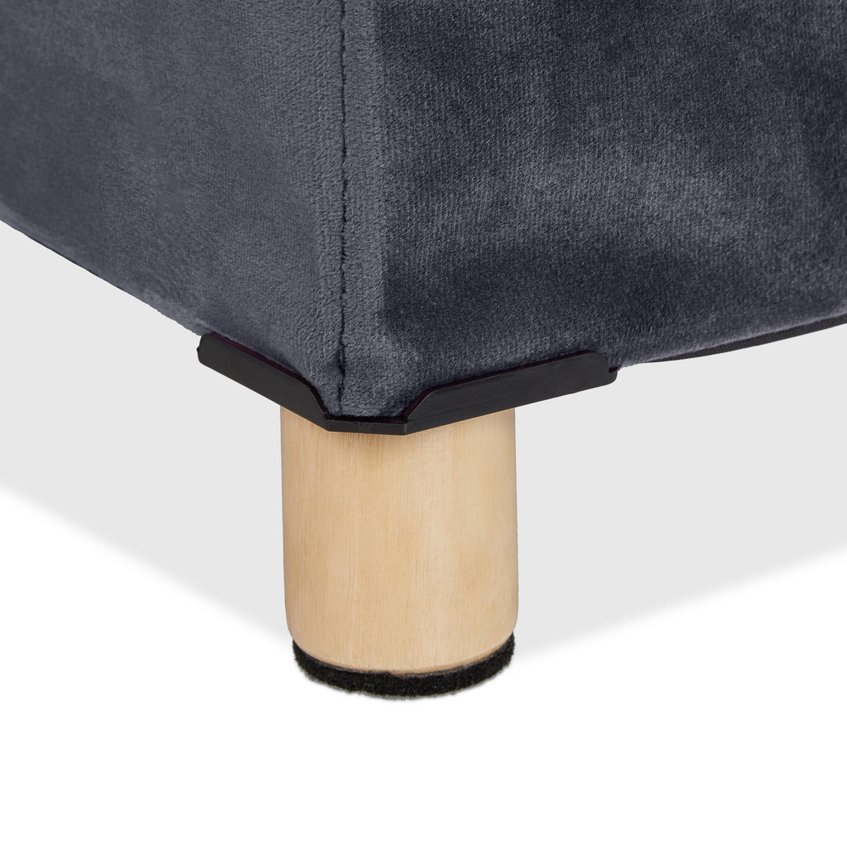 SAMTHOCKER - Anthrazit, Holz/Holzwerkstoff (38/35/38cm) - Relaxdays
