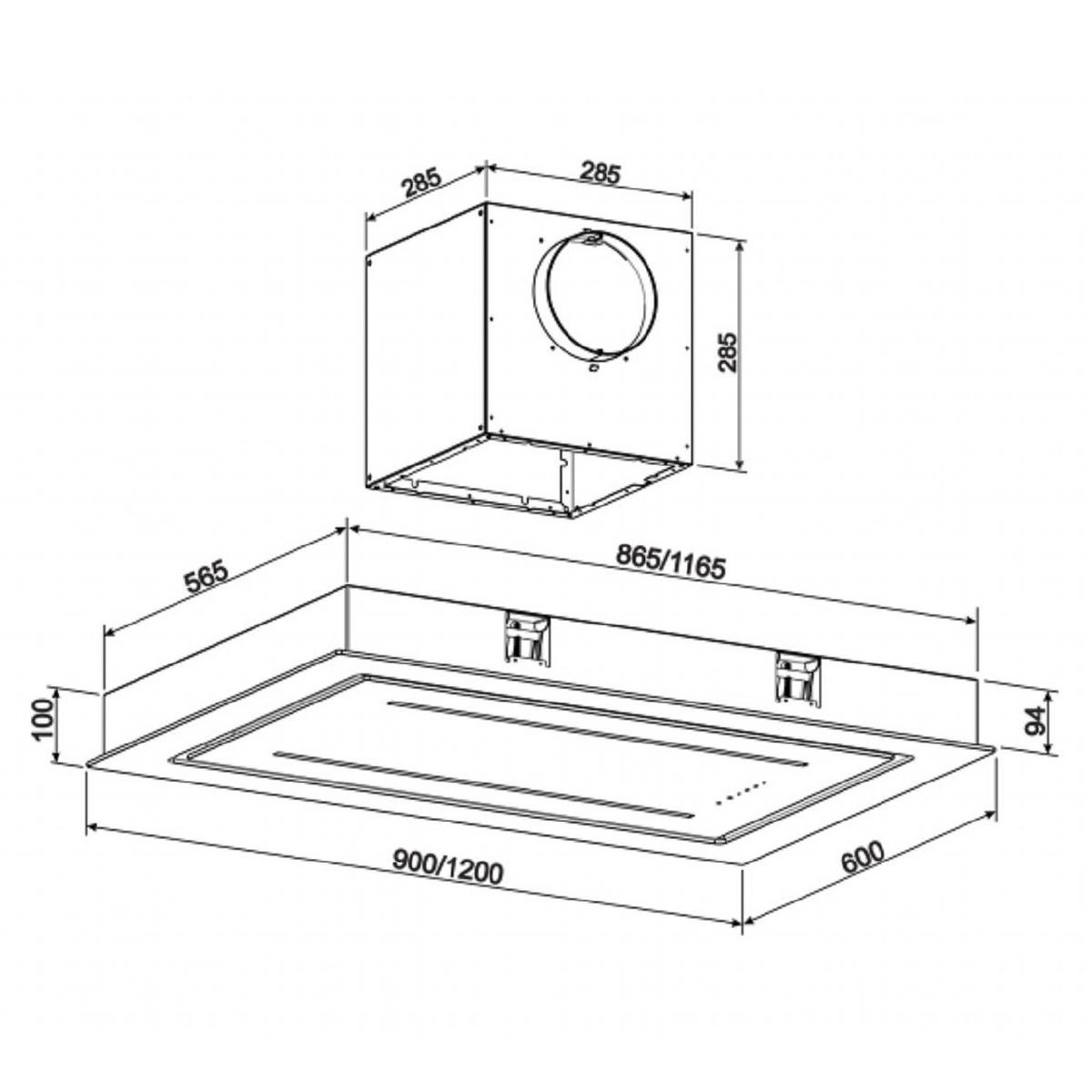 DUNSTABZUGSHAUBE GCH C 332 90 IS 90 cm Edelstahl - Silberfarben, Metall (90/10/60cm) - Gurari