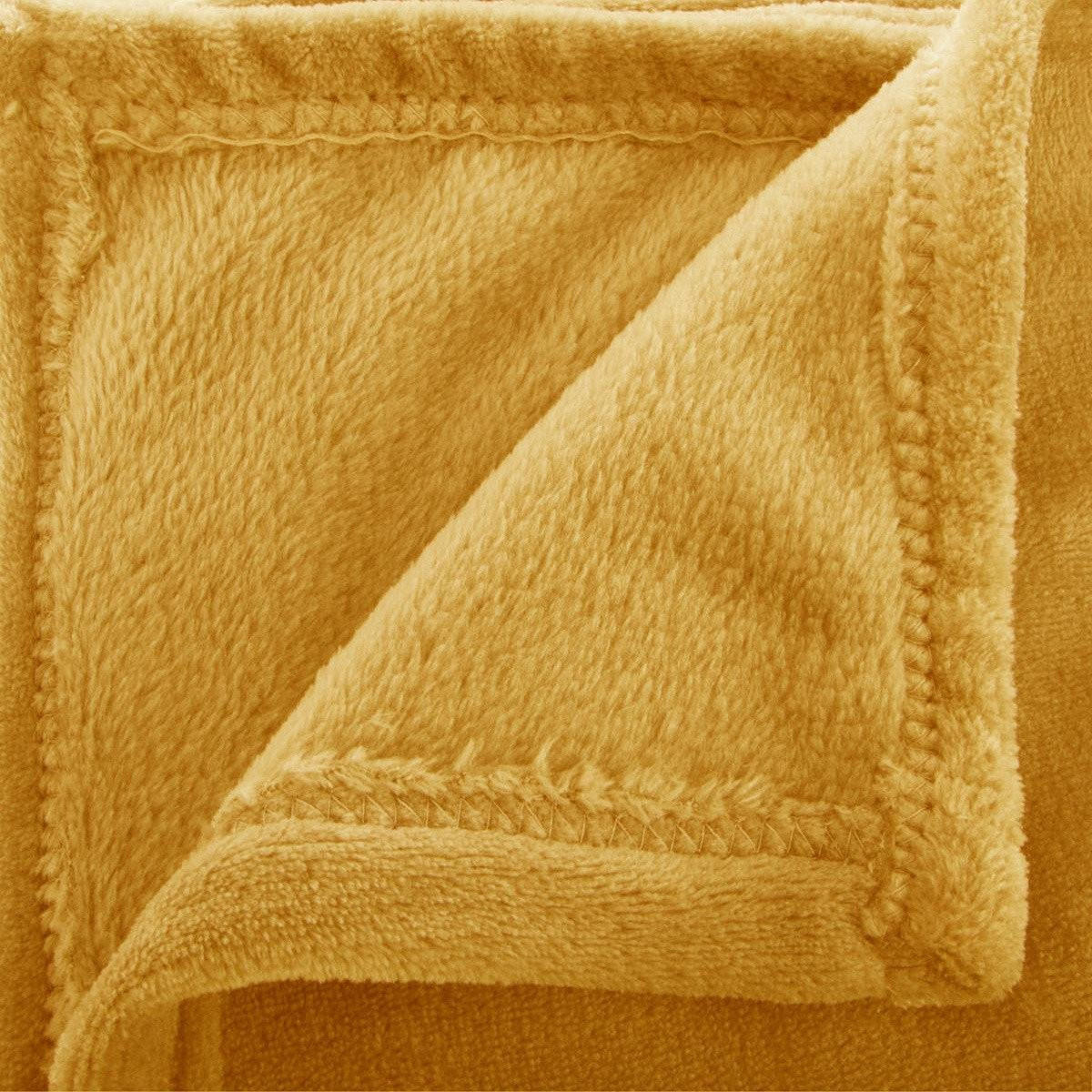 FLEECEDECKE Uni 180/230 cm - Gelb, Textil (180/230cm) - Atmosphera Createur d´interieur