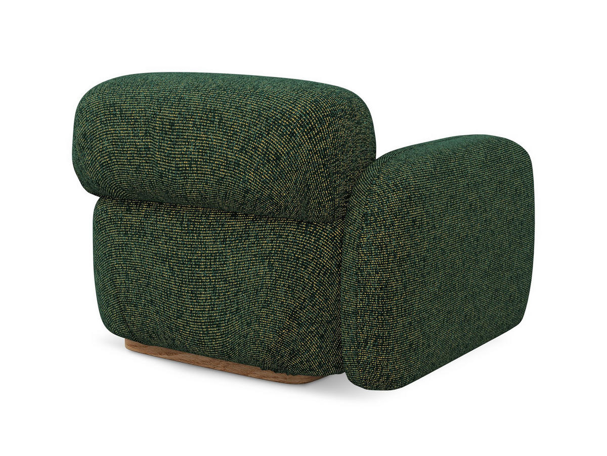 SOFAELEMENT Links Strukturstoff Stoff Grün - Braun/Grün, Holz/Textil (95/73/95cm) - Makamii