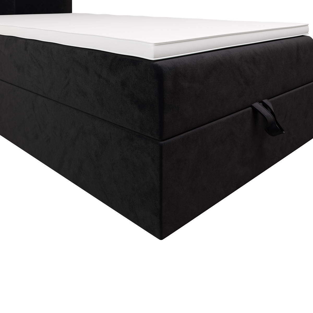 BOXBETT ALTEA 100x200 Monolith 97, mit Matratze H3, Bonell und Topper, Dunkelgrau - Dunkelgrau, Holz/Kunststoff (100/200cm) - Bedante