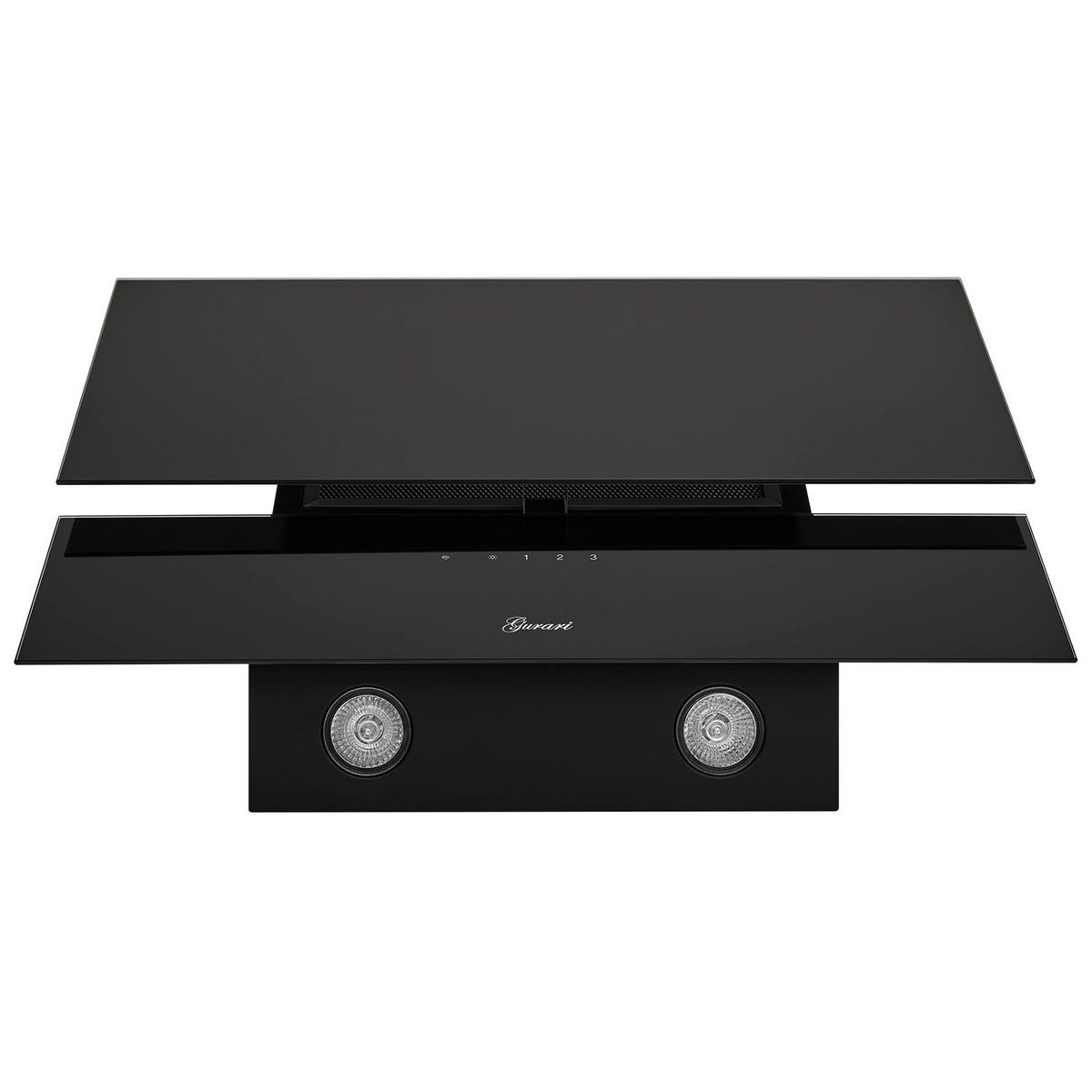 DUNSTABZUGSHAUBE GCH 268.6 BL Prime +umluftset, 60 cm Schwarz - Schwarz, Glas/Metall (60/37/37cm) - Gurari