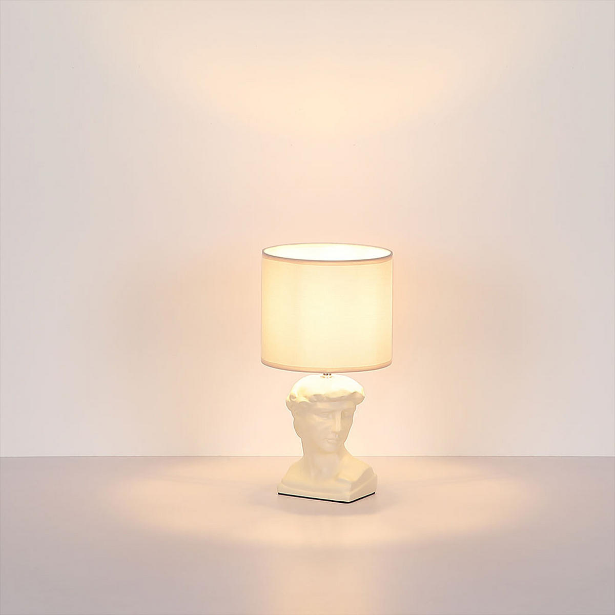 TISCHLEUCHTE Hermes Creme Textil - Beige, Textil (17.5/17.5/33cm) - Globo Lighting