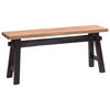 SITZBANK East 118 Mahagoni Recyclingholz massiv 04 schwarz-natur - Graubraun, Holz (118/53/28cm) - DESIGN DELIGHTS