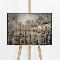 GEMÄLDE Regenlaternen Schattenfugenrahmen Schwarz 70x50 cm - Schwarz, Holz (70/50cm) - YS-art gallery