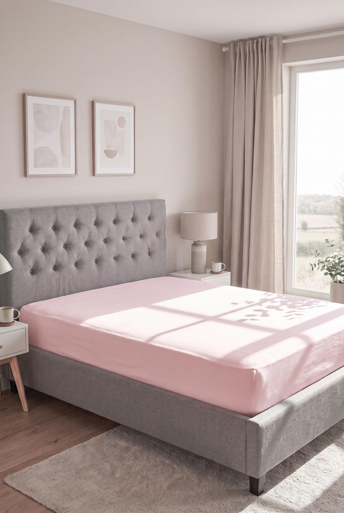 SPANNBETTTUCH Basic Jersey rose, 140x200 cm - 160x200 cm - Rosa, Textil (160/200cm) - biberna