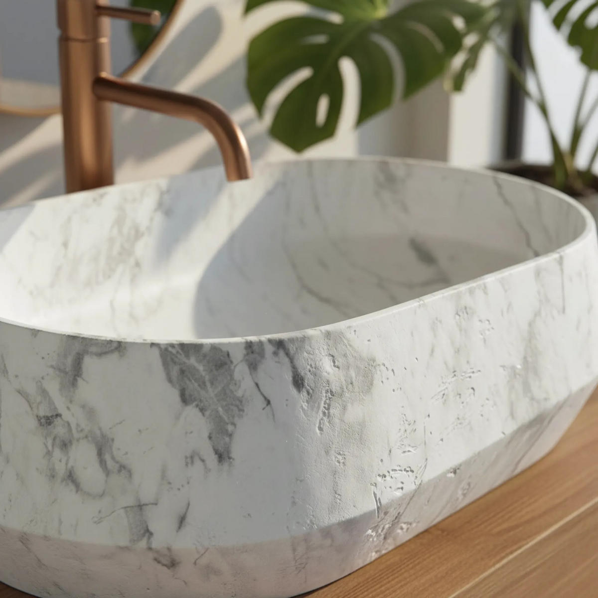 AUFSATZWASCHBECKEN Rea Zoe Dune - Grau, Kunststoff (38/17/59cm) - REA
