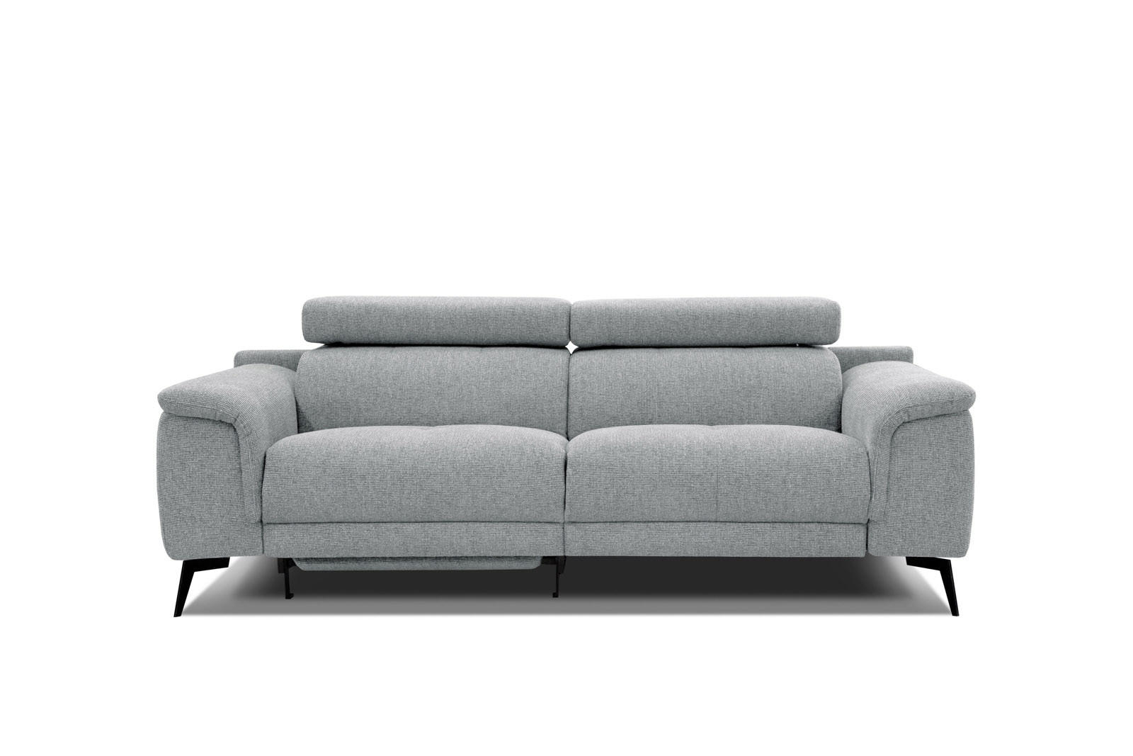 RELAXSOFA FIERO 3-Sitzer mit 1 Relaxfunktion, silberfarben - Silberfarben/Schwarz, Holzwerkstoff/Textil (212/82/103cm) - Courtois Laville