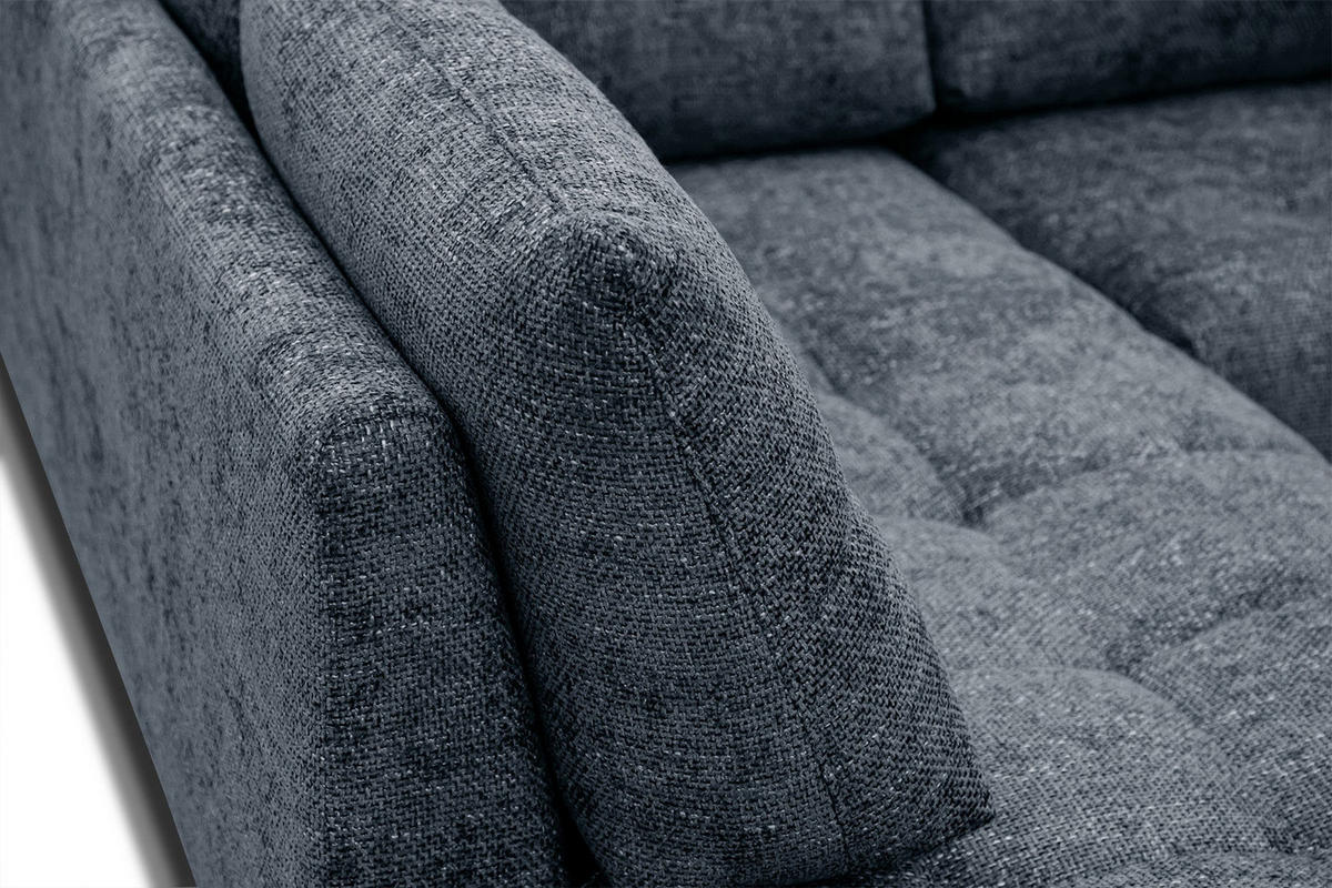 ECKSOFA SALVINI 5-Sitzer, dunkelblau - Schwarz/Dunkelblau, Holzwerkstoff/Textil (158/292cm) - Courtois Laville