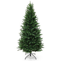 WEIHNACHTSBAUM 185 cm in Fraser-Tannen-Optik mit Metallständer - Grün, Kunststoff (185cm) - Hometopia