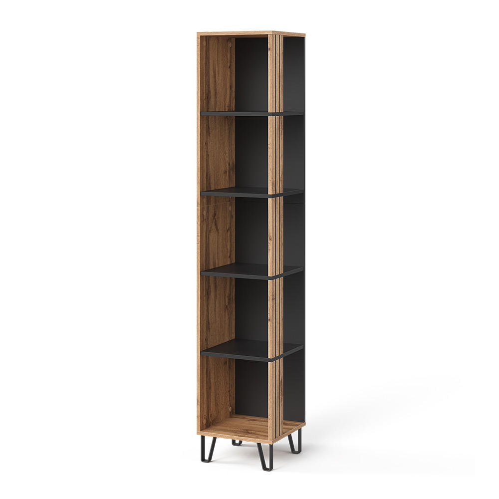 BÜCHERREGAL Amber Eiche Wotan 36 x 186.6 cm - Eiche Wotan, Holzwerkstoff (36/186.6/36cm) - Vicco