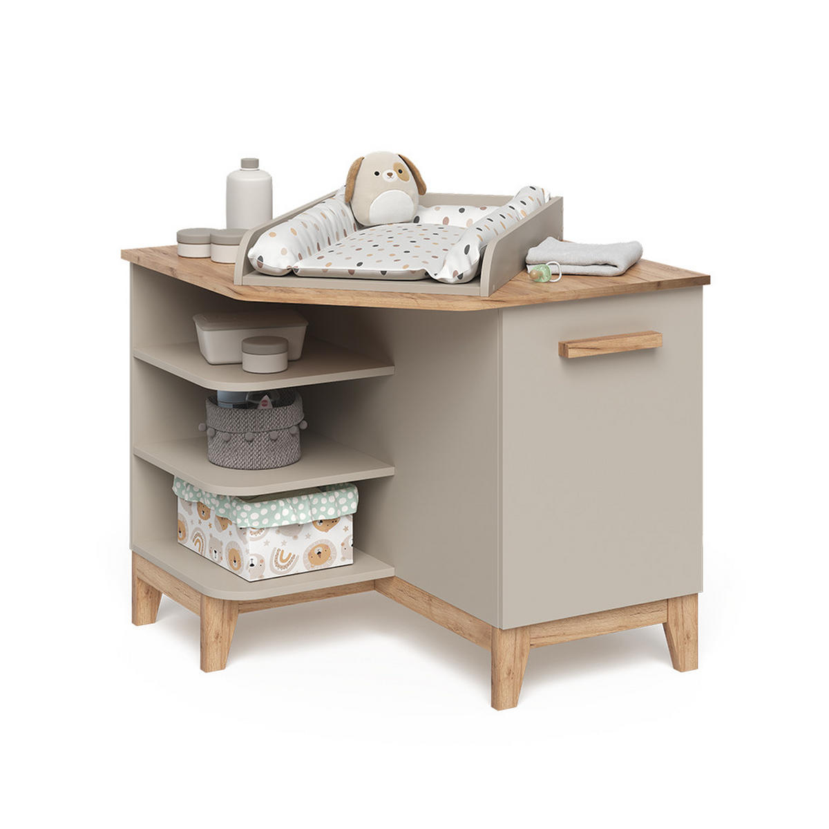 PŘEBALOVACÍ PULT Malia Kašmír/Řemeselné - kašmírová/světle šedá, kompozitní dřevo (85/85.2/85cm) - VitaliSpa